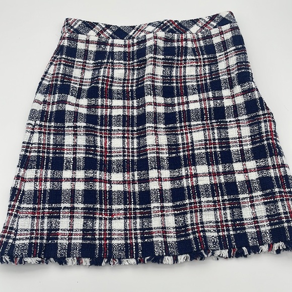 Brooks Brothers Tweed Texture Plaid Mini Skirt Size 2 - Picture 1 of 9